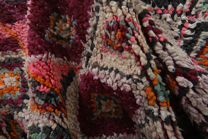 Runner Moroccan rug with geometric diamond design rug - 2.9 ft x 10.7 ft