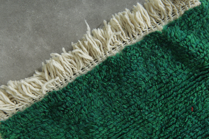 Green Moroccan beni ourain rug - 2.9 ft x 5.9 ft