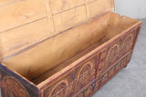 Vintage Moroccan chest  H 22  inches x W 51.1 inches x D 13.7 inches