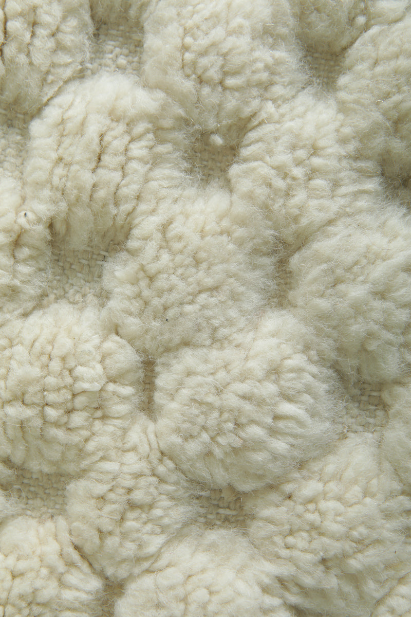 White Moroccan beni ourain rug - 3.5 ft x 5.2 ft