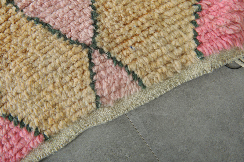 Geometric Moroccan handwoven runner rug - 2.1 ft x 9.9 ft