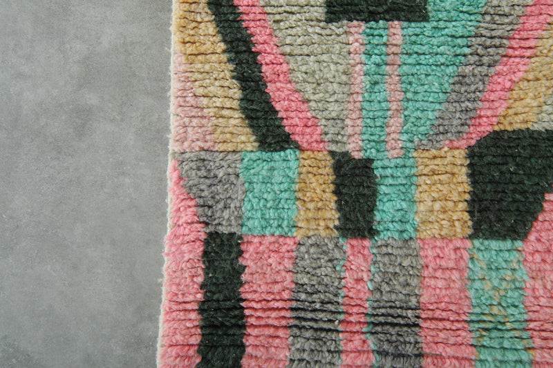 Geometric Moroccan handwoven runner rug - 2.1 ft x 9.9 ft