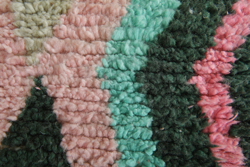 Geometric Moroccan handwoven runner rug - 2.1 ft x 9.9 ft