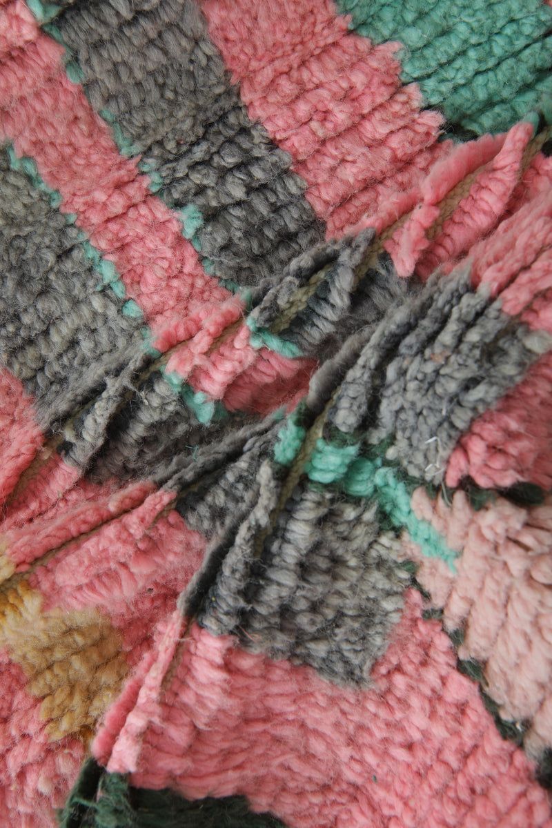 Geometric Moroccan handwoven runner rug - 2.1 ft x 9.9 ft