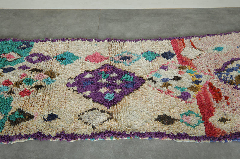 Moroccan boucherouite runner rug - 2.5 ft x 7.2 ft
