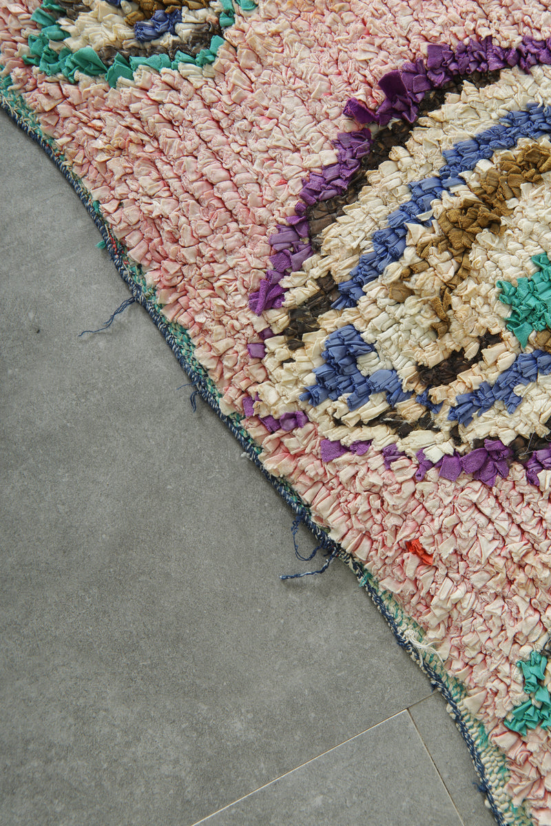 Moroccan boucherouite runner rug - 2.5 ft x 7.2 ft