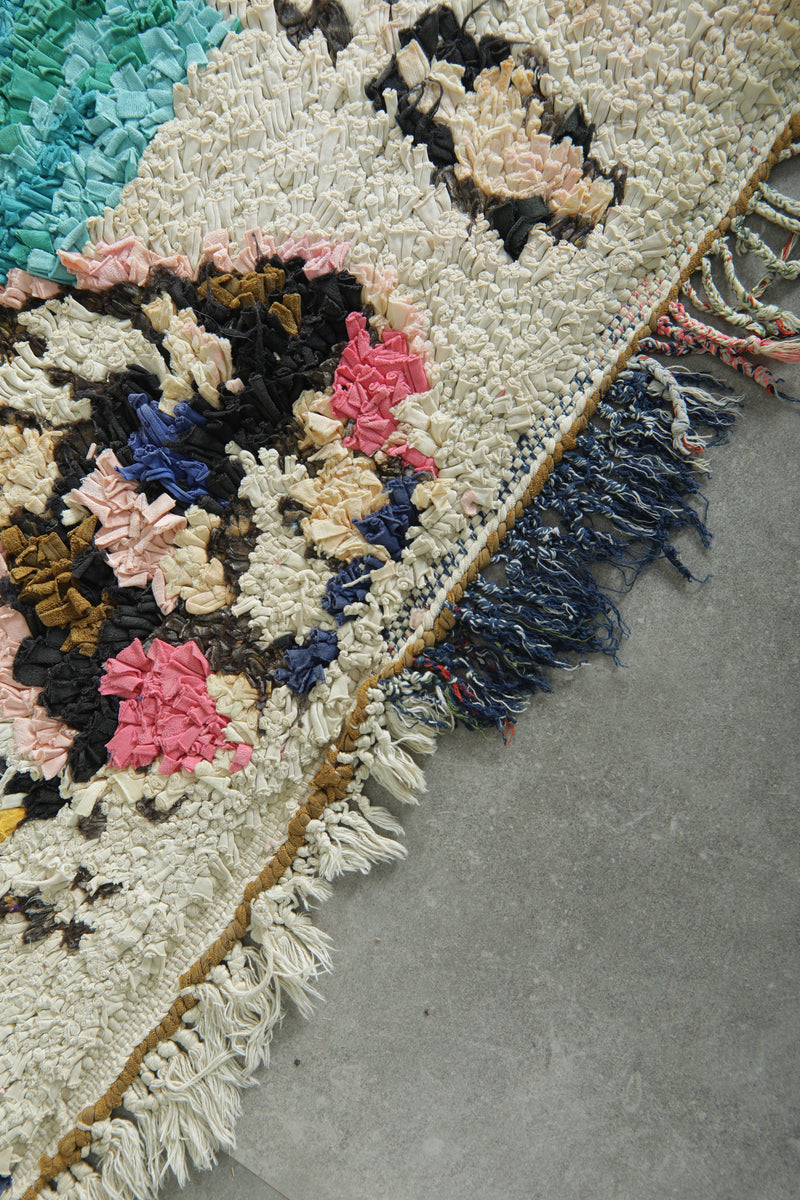 Moroccan boucherouite runner rug - 2.5 ft x 7.2 ft