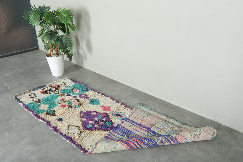 Moroccan boucherouite runner rug - 2.5 ft x 7.2 ft