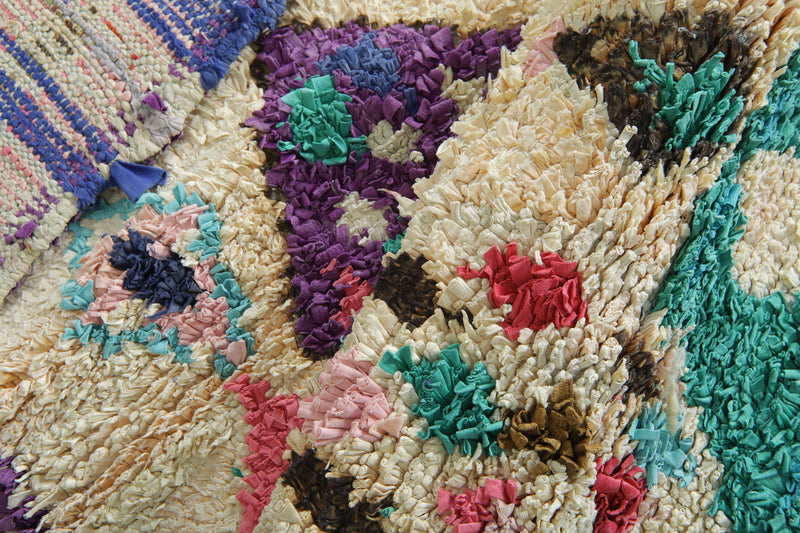 Moroccan boucherouite runner rug - 2.5 ft x 7.2 ft