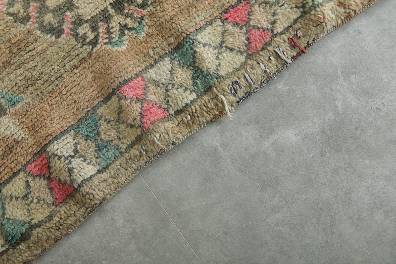 Beige Moroccan distressed medallion rug - 2.8 ft x 4.1 ft