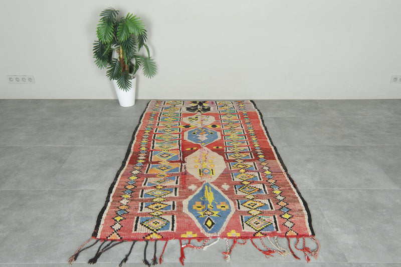 Geometric hand-knotted Moroccan Berber rug - 4 ft x 6.7 ft
