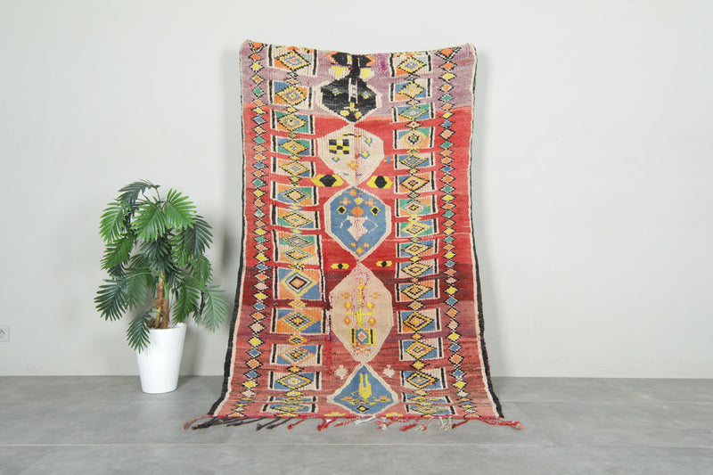 Geometric hand-knotted Moroccan Berber rug - 4 ft x 6.7 ft