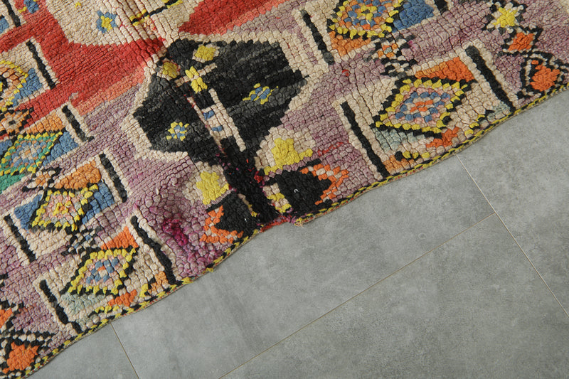 Geometric hand-knotted Moroccan Berber rug - 4 ft x 6.7 ft