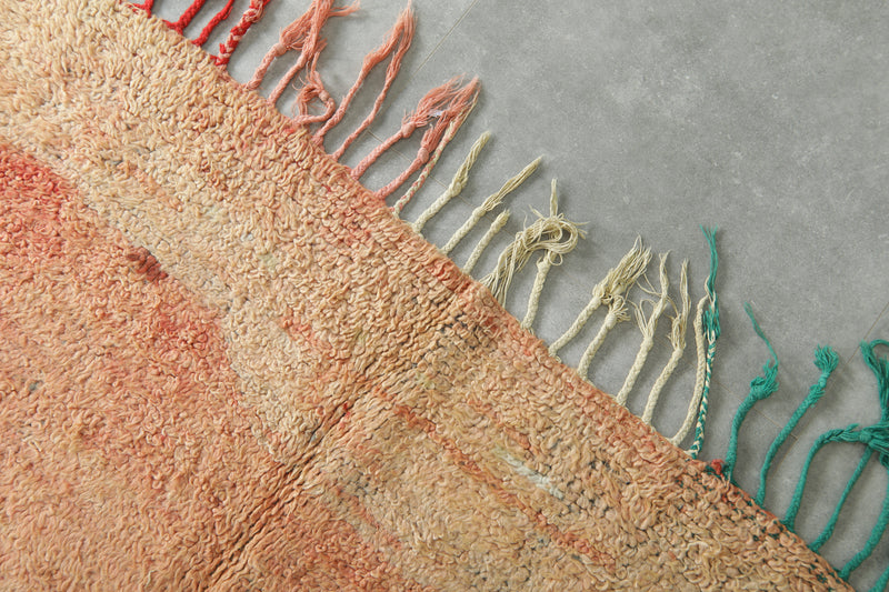 Geometric beige area rug - Moreccan wool carpet - 4.5 ft x 5 ft