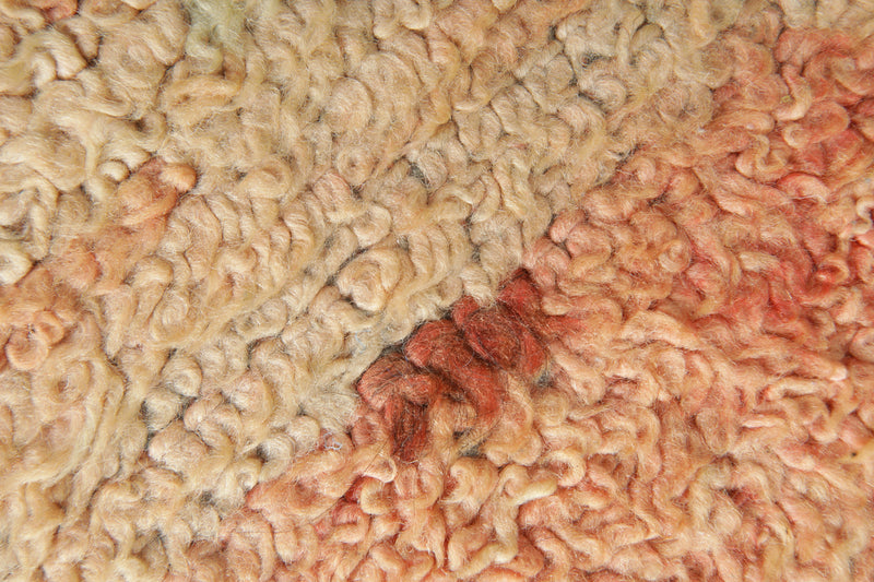 Geometric beige area rug - Moreccan wool carpet - 4.5 ft x 5 ft