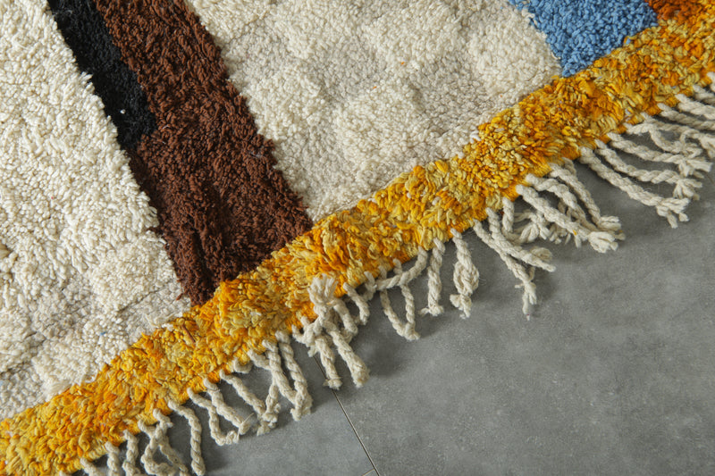Abstract moroccan rug 7.4 x 9.6 feet Beni ourain rug - Handmade berber rug