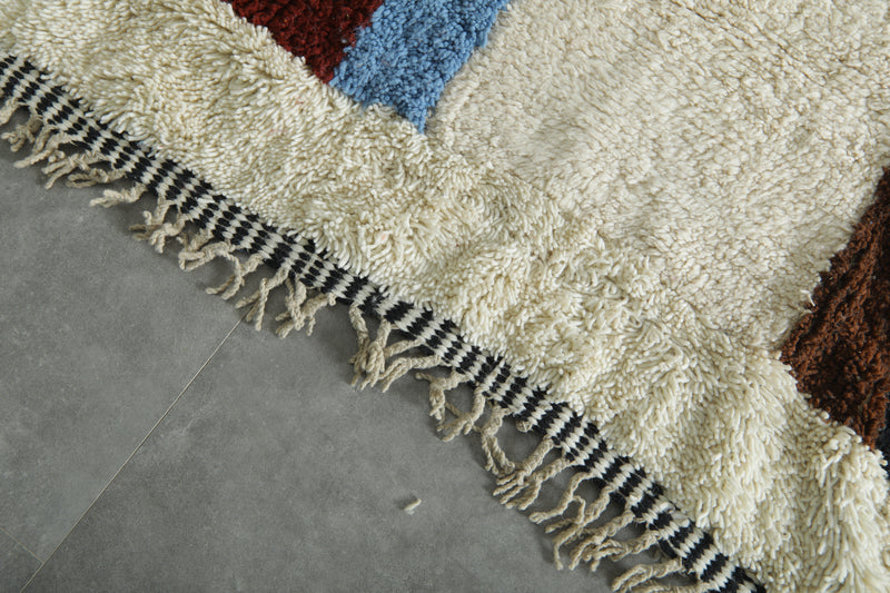 Abstract moroccan rug 7.4 x 9.6 feet Beni ourain rug - Handmade berber rug
