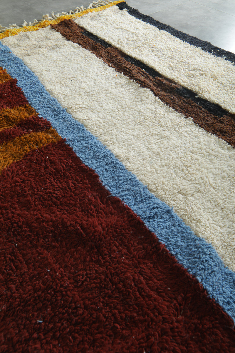 Abstract moroccan rug 7.4 x 9.6 feet Beni ourain rug - Handmade berber rug