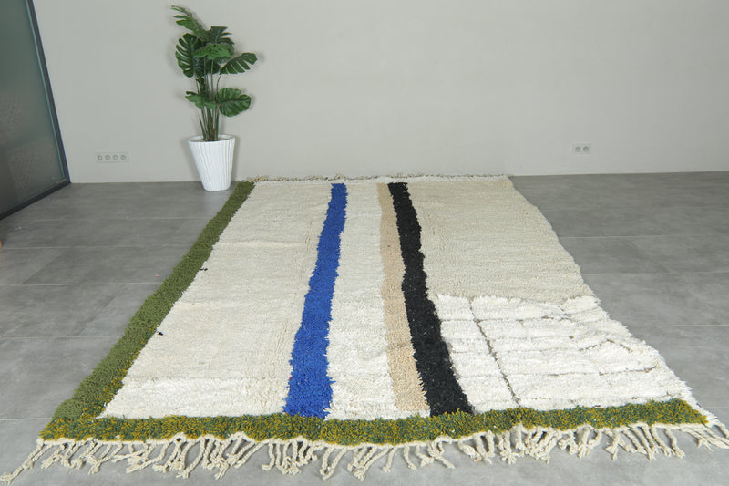 Beni ourain rug 7.5 x 11.6 feet hand knotted rug - Moroccan area rug