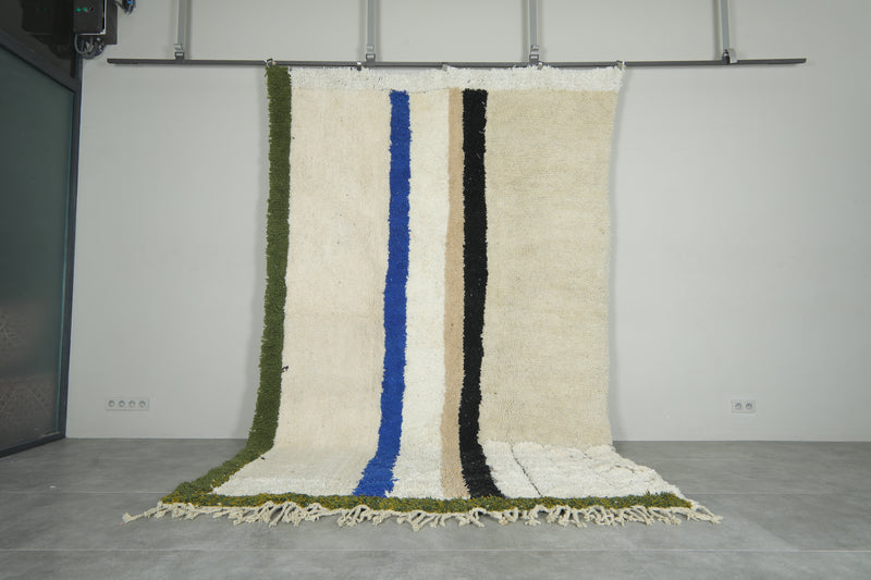 Beni ourain rug 7.5 x 11.6 feet hand knotted rug - Moroccan area rug