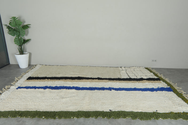 Beni ourain rug 7.5 x 11.6 feet hand knotted rug - Moroccan area rug