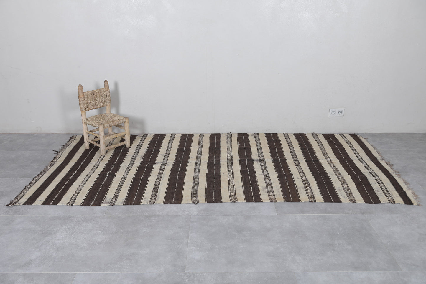 Moroccan rug kilim 4.9 FT X 9.9 FT