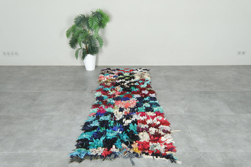 Moroccan boucherouite runner rug - 2.5 ft x 7 ft