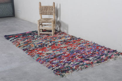 Moroccan Boucherouite rug 3.6 X 6.6 Feet