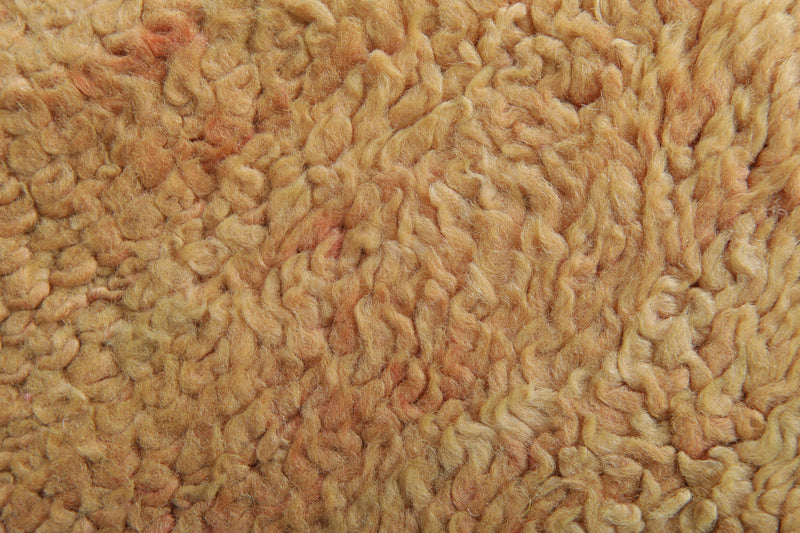 Minimalist beige Moroccan wool rug - 3.6 ft x 7.1 ft