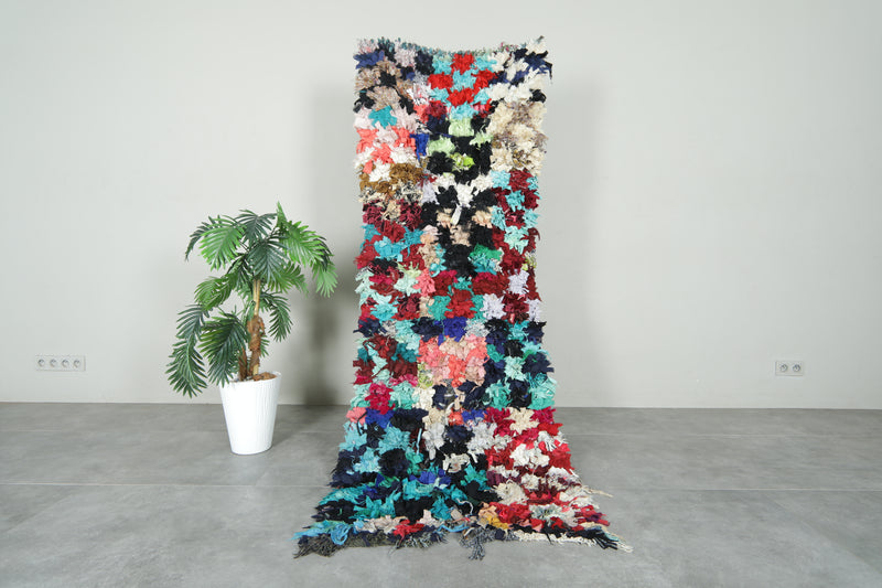 Moroccan boucherouite runner rug - 2.5 ft x 7 ft