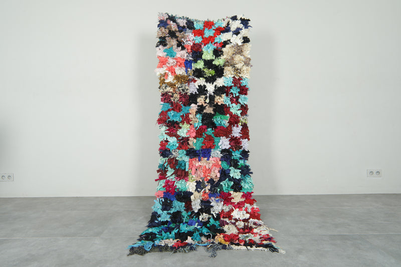 Moroccan boucherouite runner rug - 2.5 ft x 7 ft