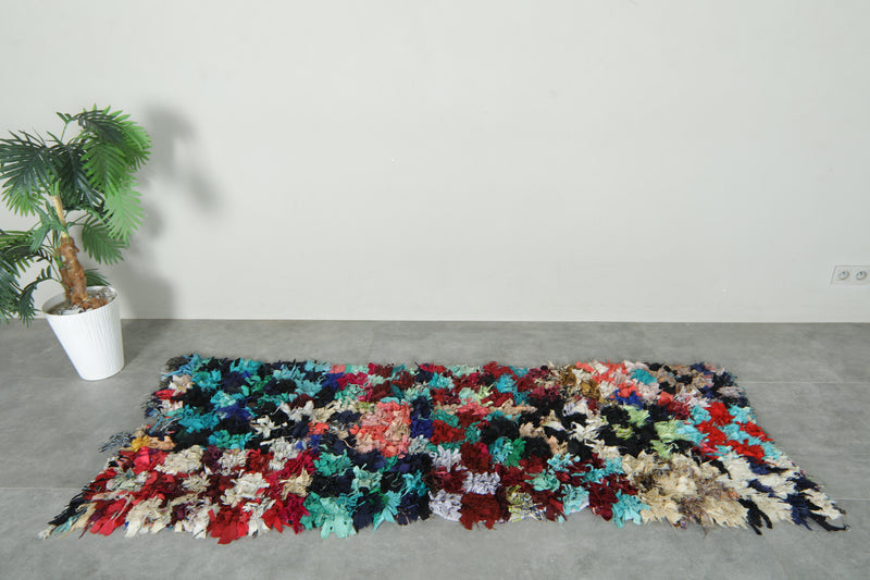 Moroccan boucherouite runner rug - 2.5 ft x 7 ft