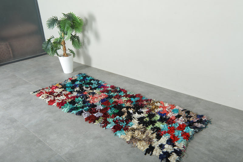 Moroccan boucherouite runner rug - 2.5 ft x 7 ft