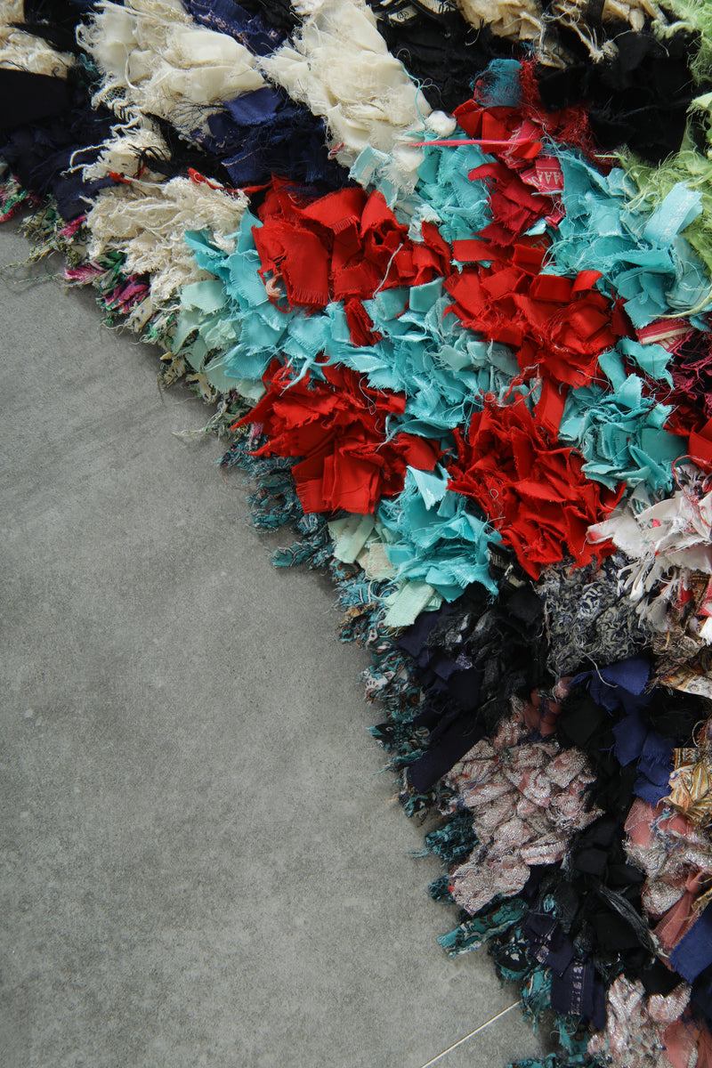 Moroccan boucherouite runner rug - 2.5 ft x 7 ft