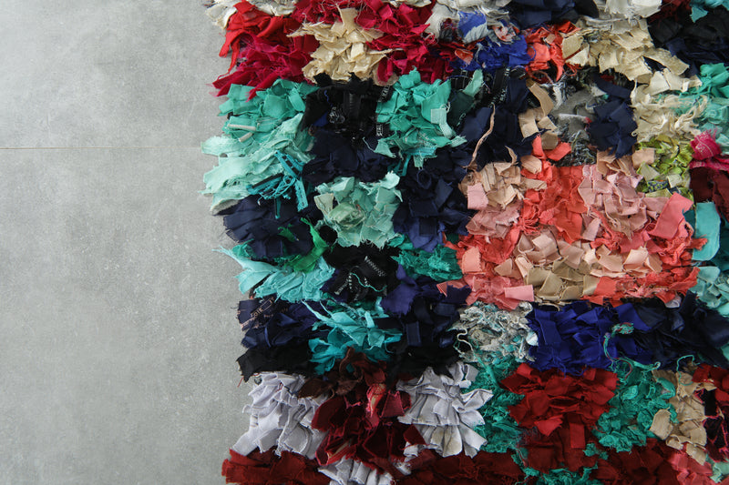 Moroccan boucherouite runner rug - 2.5 ft x 7 ft