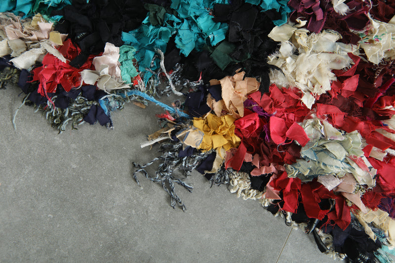 Moroccan boucherouite runner rug - 2.5 ft x 7 ft