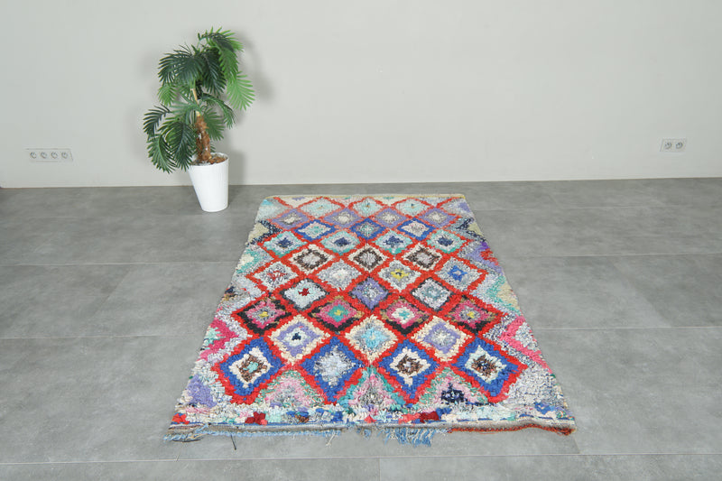 Handmade Moroccan boucherouite rug - 4.2 ft x 6.5 ft