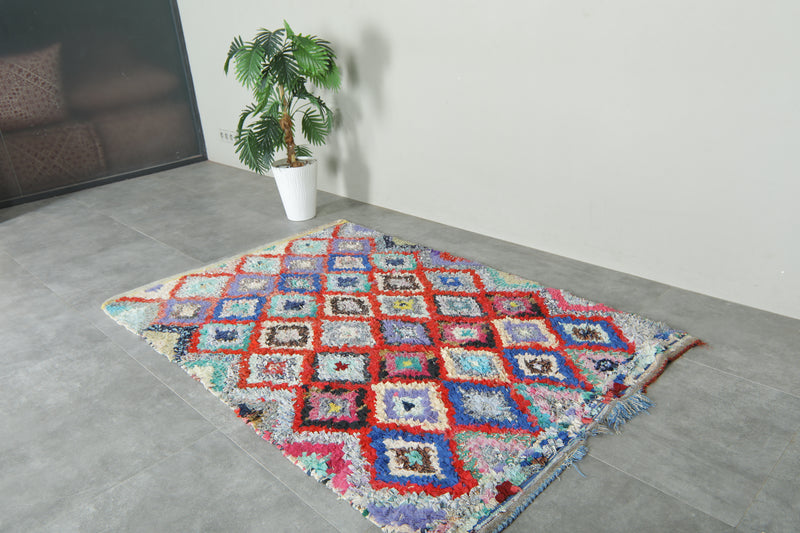 Handmade Moroccan boucherouite rug - 4.2 ft x 6.5 ft