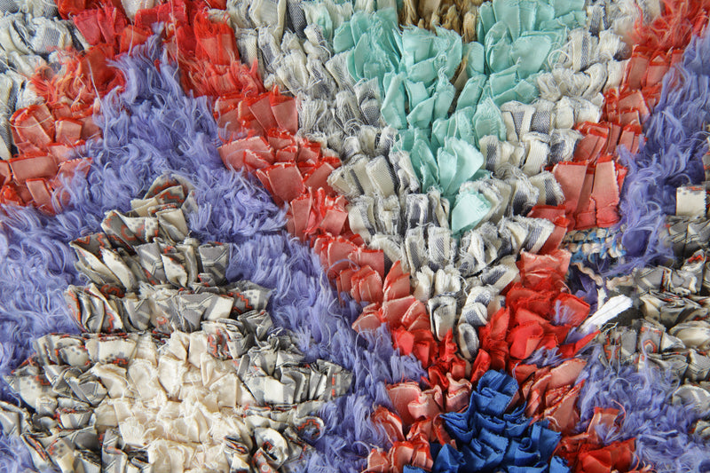 Handmade Moroccan boucherouite rug - 4.2 ft x 6.5 ft