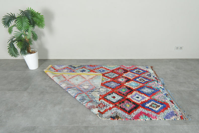 Handmade Moroccan boucherouite rug - 4.2 ft x 6.5 ft