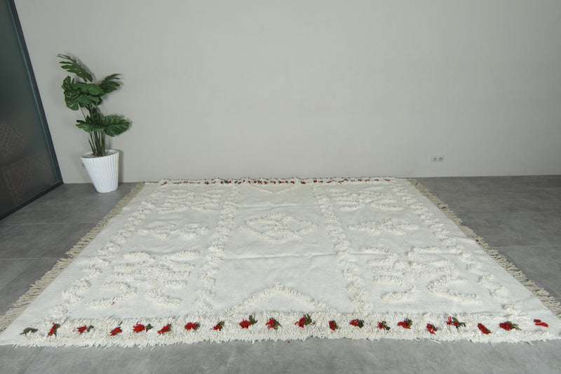 Handmade Moroccan kilim rug – White wool  - Custom rug