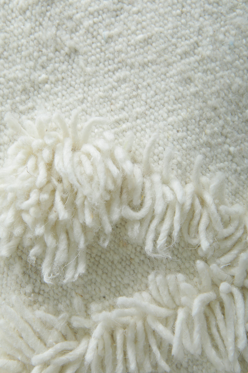 Handmade Moroccan kilim rug – White wool  - Custom rug