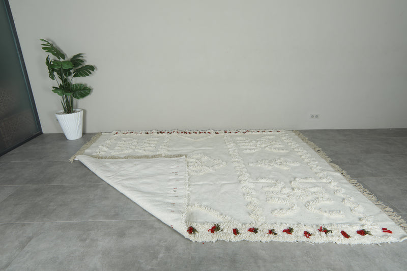 Handmade Moroccan kilim rug – White wool  - Custom rug