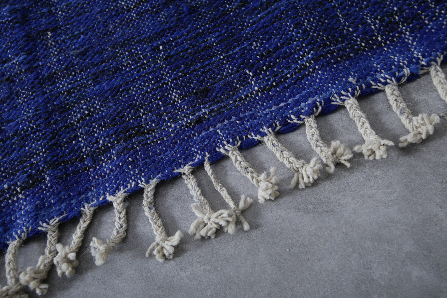 Blue rug - Flat woven wool kilim - Berber custom rug - Moroccan area rug