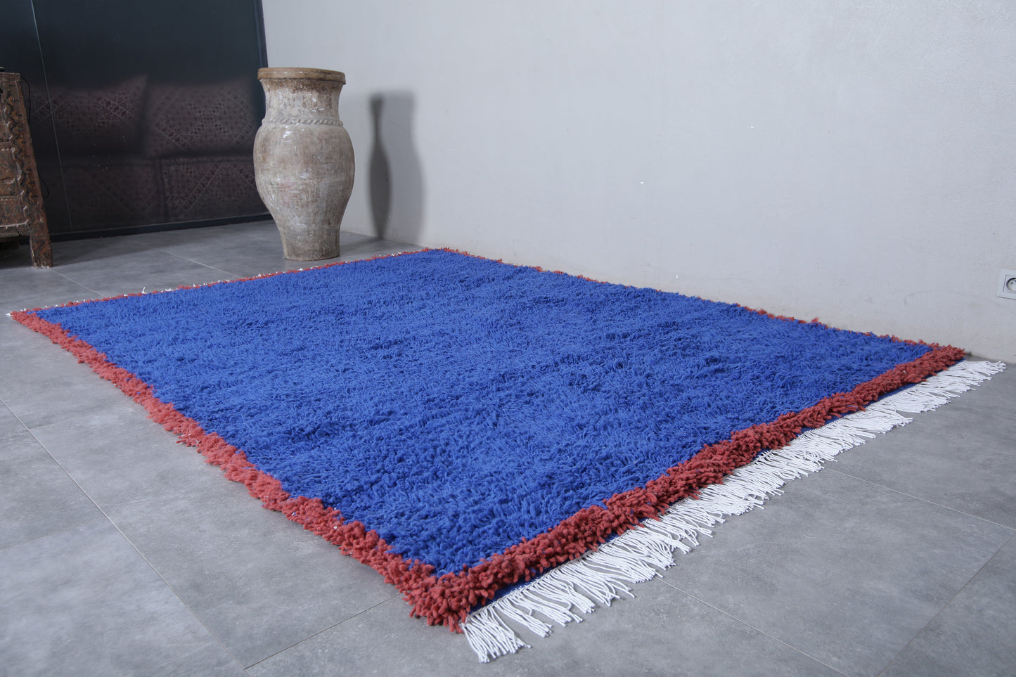 Moroccan rug blue 5.4 X 8.5 Feet
