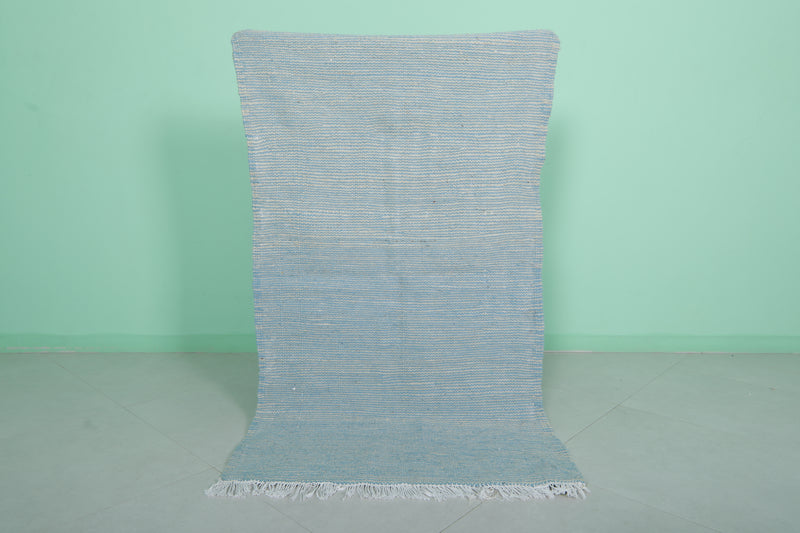 Sky Blue Moroccan Rug - 2.9 X 5.2 Feet | Handwoven Charm