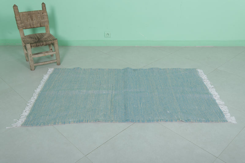 Sky Blue Moroccan Rug - 2.9 X 5.2 Feet | Handwoven Charm