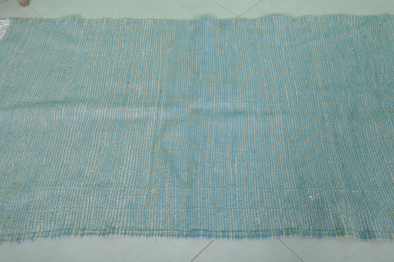 Sky Blue Moroccan Rug - 2.9 X 5.2 Feet | Handwoven Charm