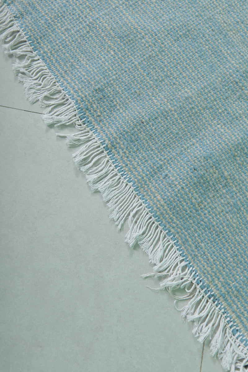 Sky Blue Moroccan Rug - 2.9 X 5.2 Feet | Handwoven Charm