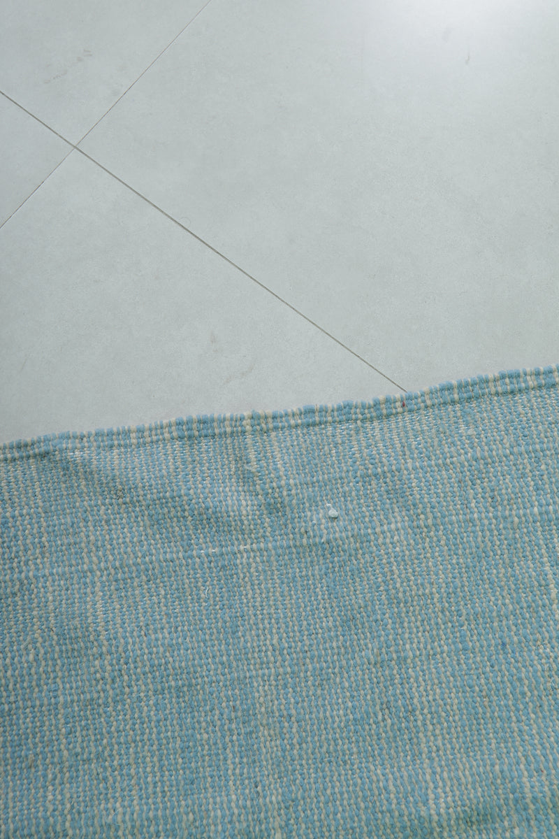 Sky Blue Moroccan Rug - 2.9 X 5.2 Feet | Handwoven Charm
